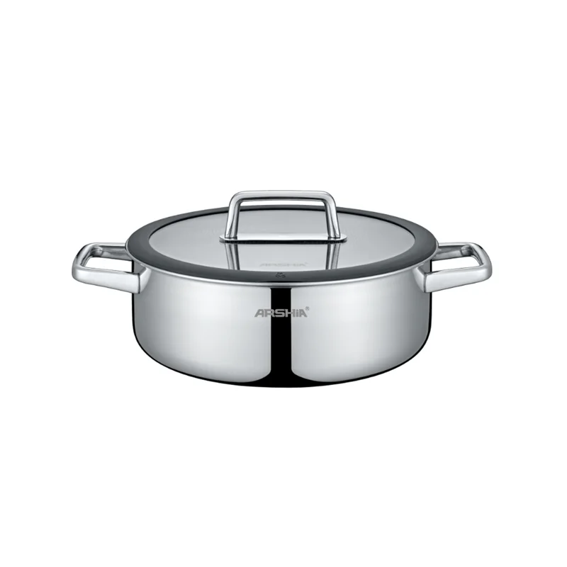 ماهیتابه دو دسته کف لیزری 28سانت عرشیا مدلSS050-3341